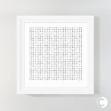 'Brighton - Red' limited edition word search print by Clive Sefton - framed