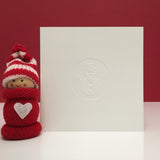 Hand embossed Christmas card - snowman