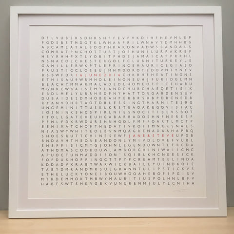 Framed Personalised Word Search Print