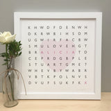 Framed Personalised Word Search Print