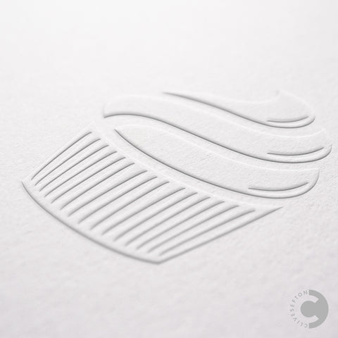 Hand embossed card - cupcake