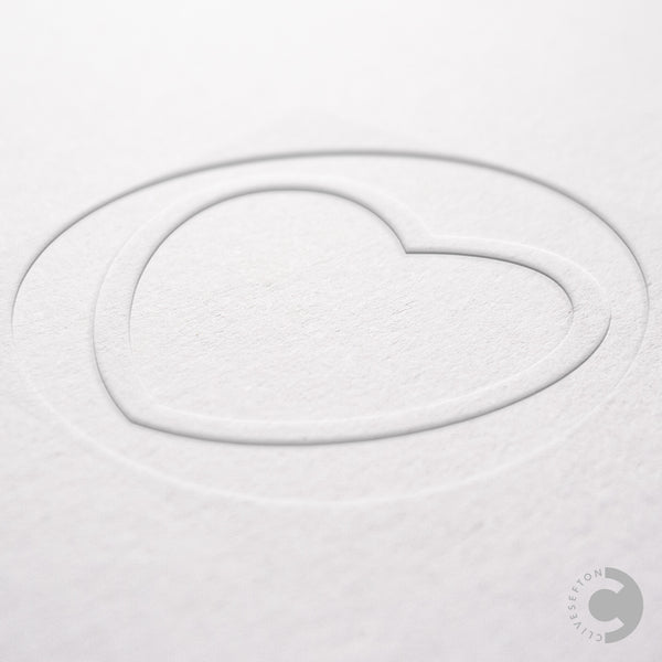 Hand embossed card - love heart