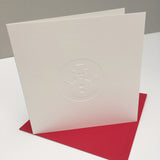 Hand embossed Christmas card - snowman